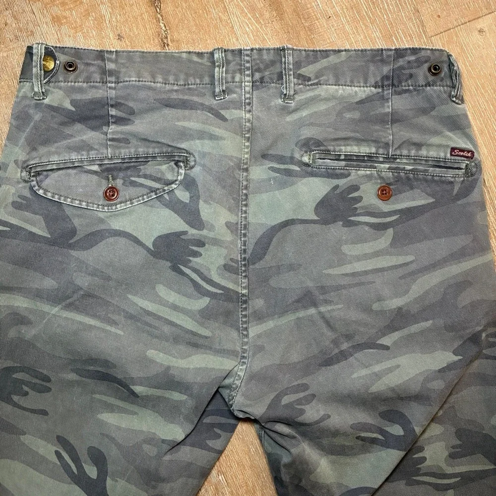 Scotch & Soda Warren Camo Chino Straight Leg Pants 100% Cotton Mens 32x32 EUC